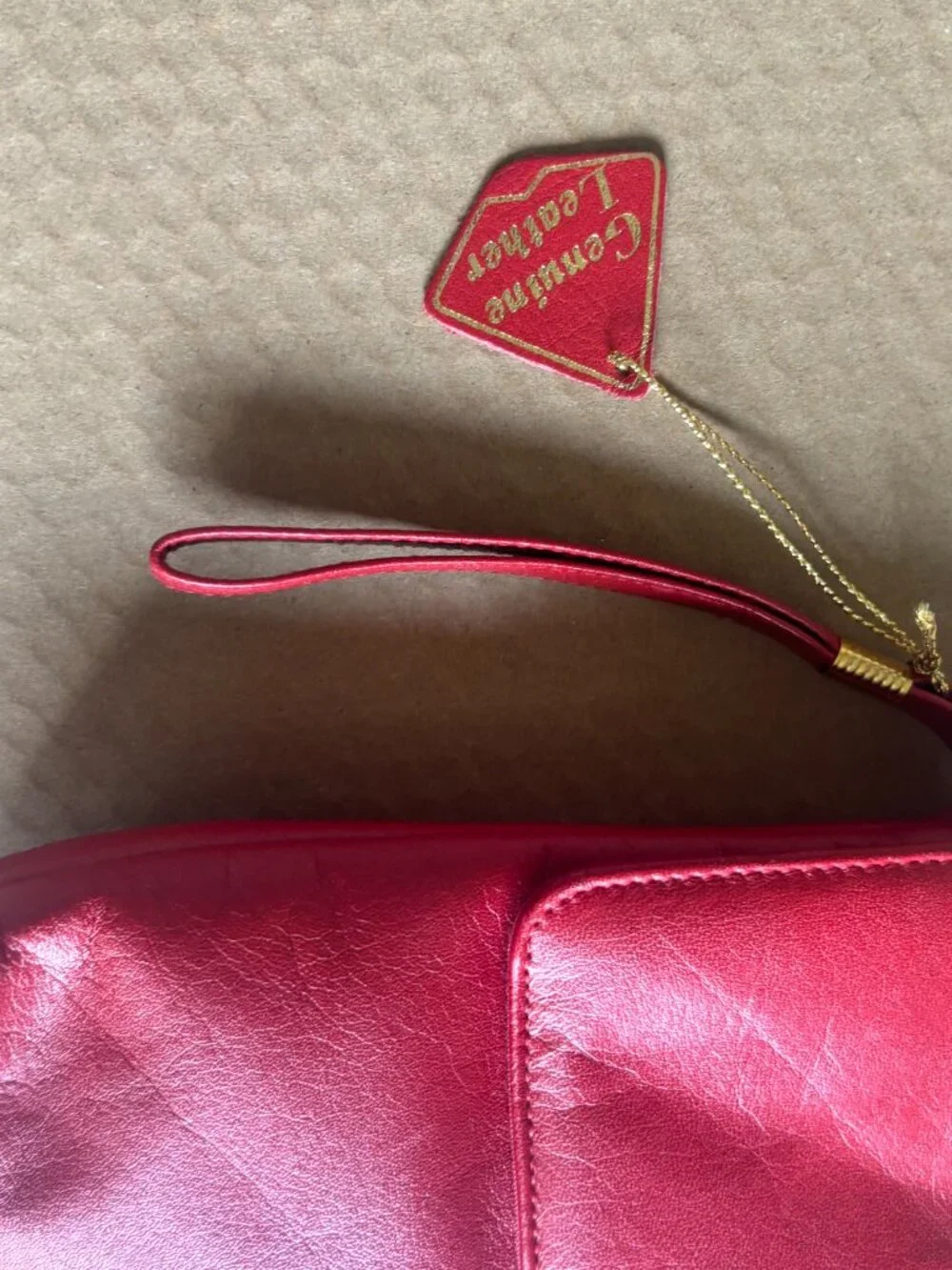 Retro Vintage 1980s Cherry Red Leather Clutch